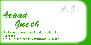 arpad gneth business card